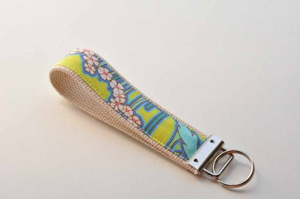 Key fob Key chain fabric wristlet - Amy butler Floral