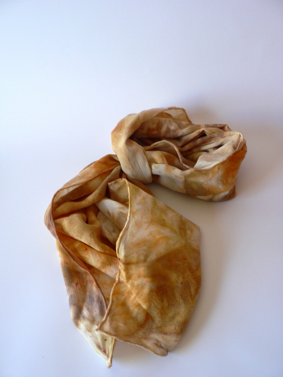 Hand Painted Crepe De Chine Silk Scarf- Autumn 14 x 72