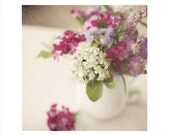 Fine Art Photography, Shabby Chic, French Country, Coastal Home Decor, Vintage Floral Photography, Colorful Spring Bouquet, 8x8 Print