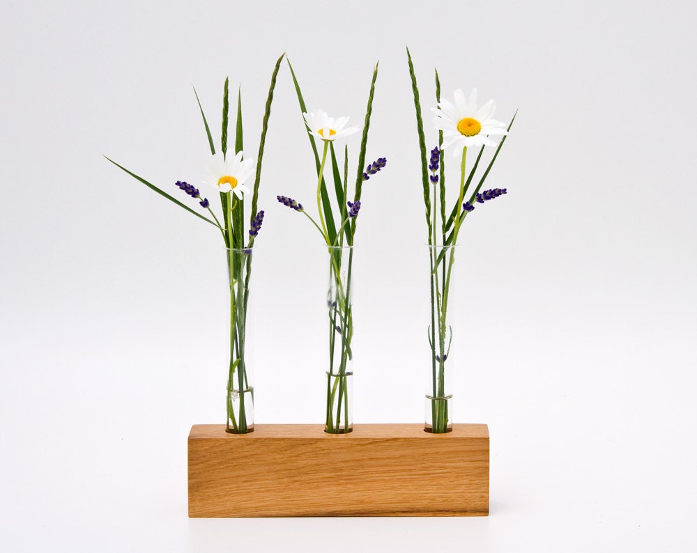 Wooden Bud Vase Flower Stand Flower Arrangement Wedding Centerpiece LITTLE VIOLET Limited Edition