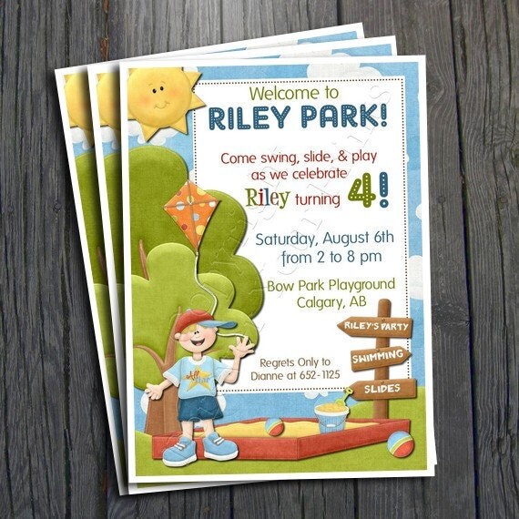 Park Birthday Invitation - FREE Thank You Card included Il_570xn