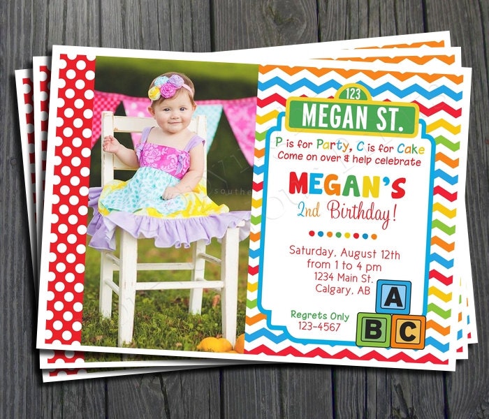 Sesame Street Birthday Invitation - FREE Thank You Card Included Il_570xn
