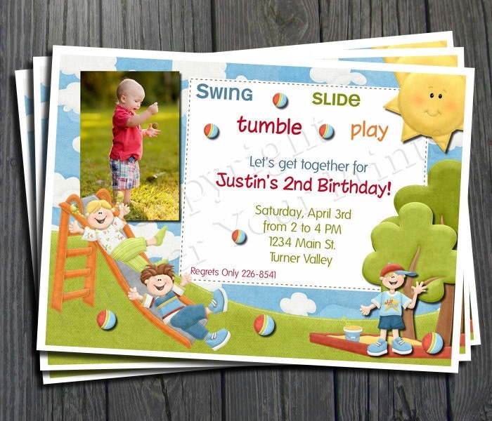 Park Birthday Invitation - FREE Thank You Card included Il_570xn