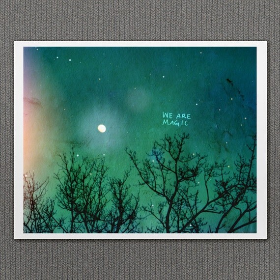 We Are Magic 8x10 / Landscape Nature Photo, Custom Wedding Art Poster, Valentines, Anniversary, Romantic Decor, Fantasy, Night Sky, Stars