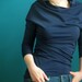 twist shirt three quarter sleeve navy blue
