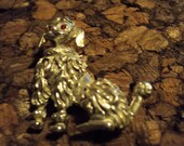 SPRING SALE Vintage Pretty Red Eyed Poodle Pin Eyes Look Like Garnets