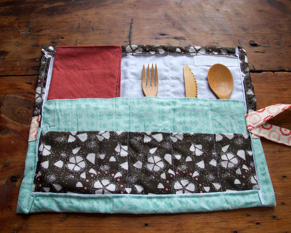 Portable Placemat with Reusable Cloth Napkin