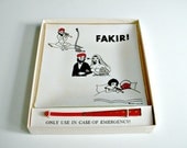 Vintage Risque  Glass Marriage Cartoon Sexy  Naughty 1954 Fakir Snake Charmer Tray and Flute