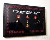 2 HOOK Legend Of Zelda Key Hanger - It's Dangerous Key Hook - 2 Peg Decor
