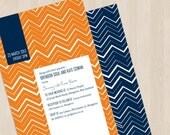 DIY printable invitation wedding - zig zag chevron orange and blue