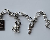 sterling silver wedding charm bracelet for bride, vintage wedding charms so cute