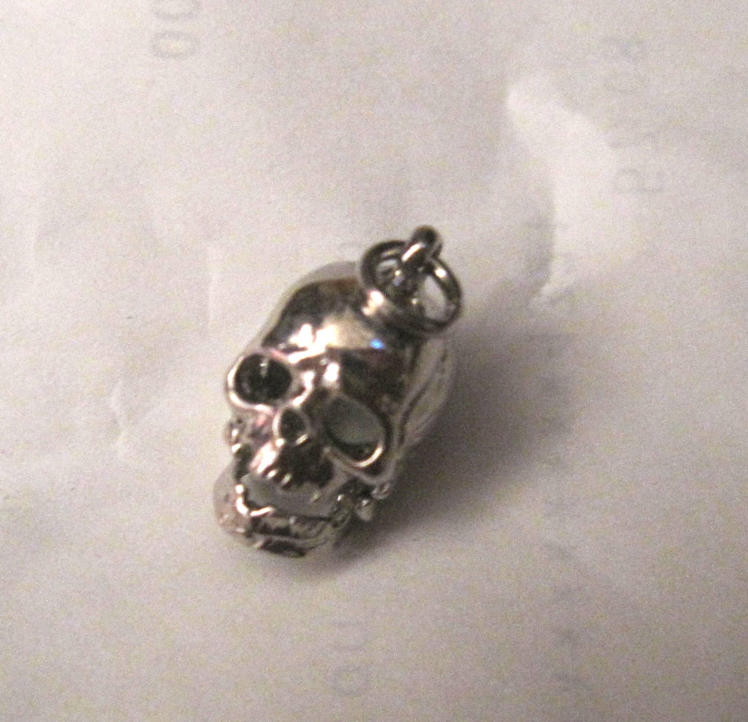 Sterling Silver Skull Charm With Movable Jaw By Beecharmerboutique