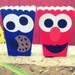 10 Sesame Street inspired popcorn boxes- Cookie Monster,Elmo,popcorn box, Candy table,decoration,sweet bar