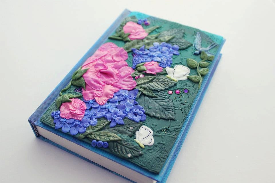 DISPLAY/ CUSTOM order - Peony Journal- secret diary- sketchbook- polymer clay - fantasy steampunk gothic lolita blank OOAK