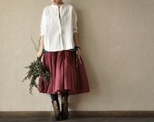 Romatic Cotton Skirt  - Red - Women dress (R)