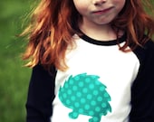 Hedgehog Applique Raglan Tee