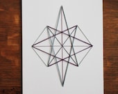 Modern Embroidery, Geometric Pattern, Diamond Shape