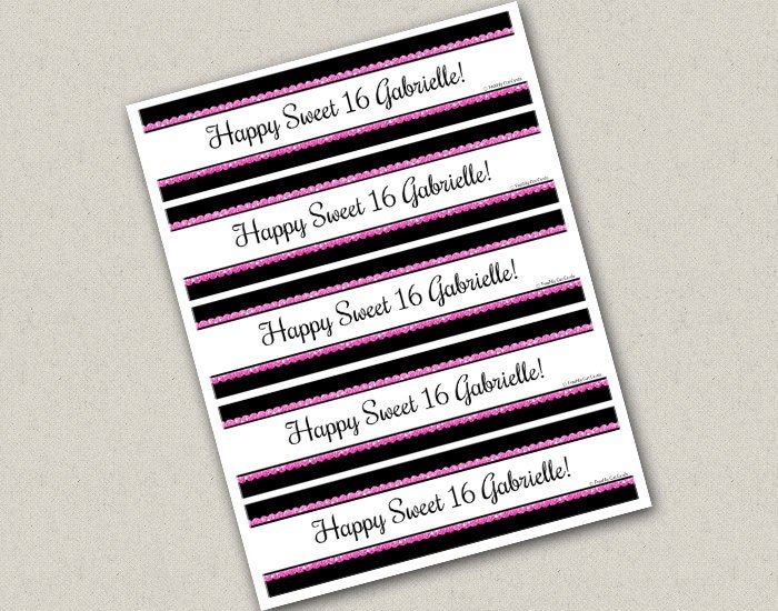 Sweet 16 Matching Water Bottle Labels Il_570xn