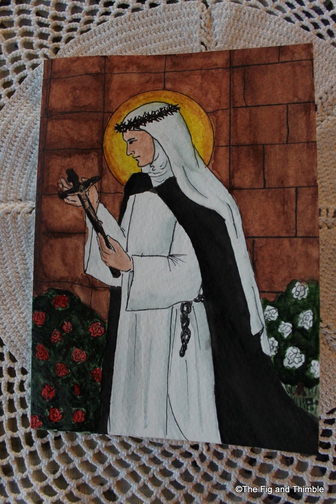 St. Rose of Lima Card Original Watercolor - Blank Greeting Card