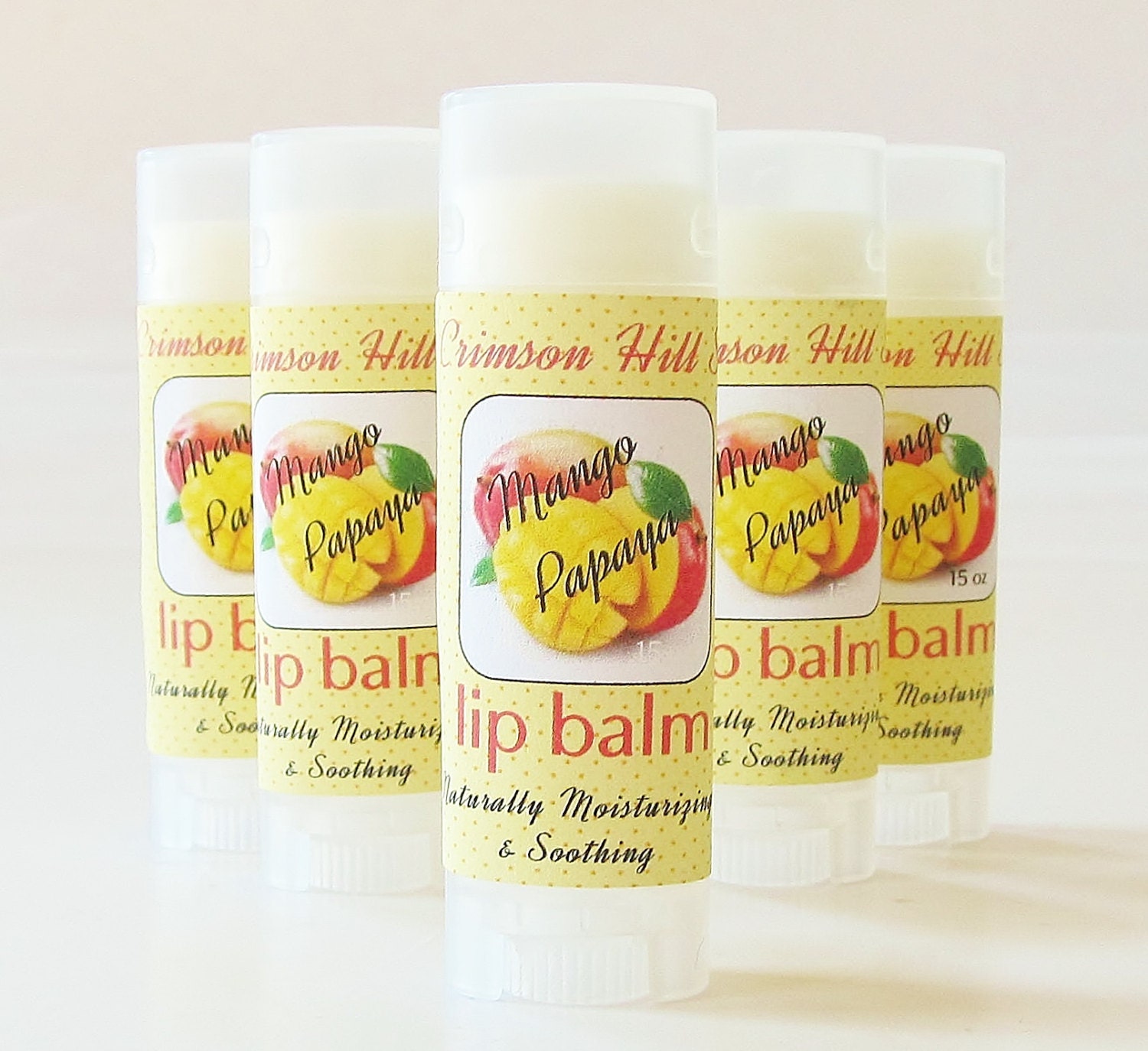 Mango Papaya Natural Lip Balm - handmade, organic, gloss, lip butter, flavor, shea butter, cocoa butter, beeswax, tropical