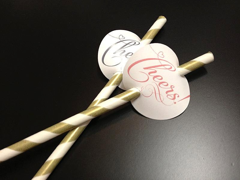 Cheers - Set of 10 Paper Straws (Gold Straw)