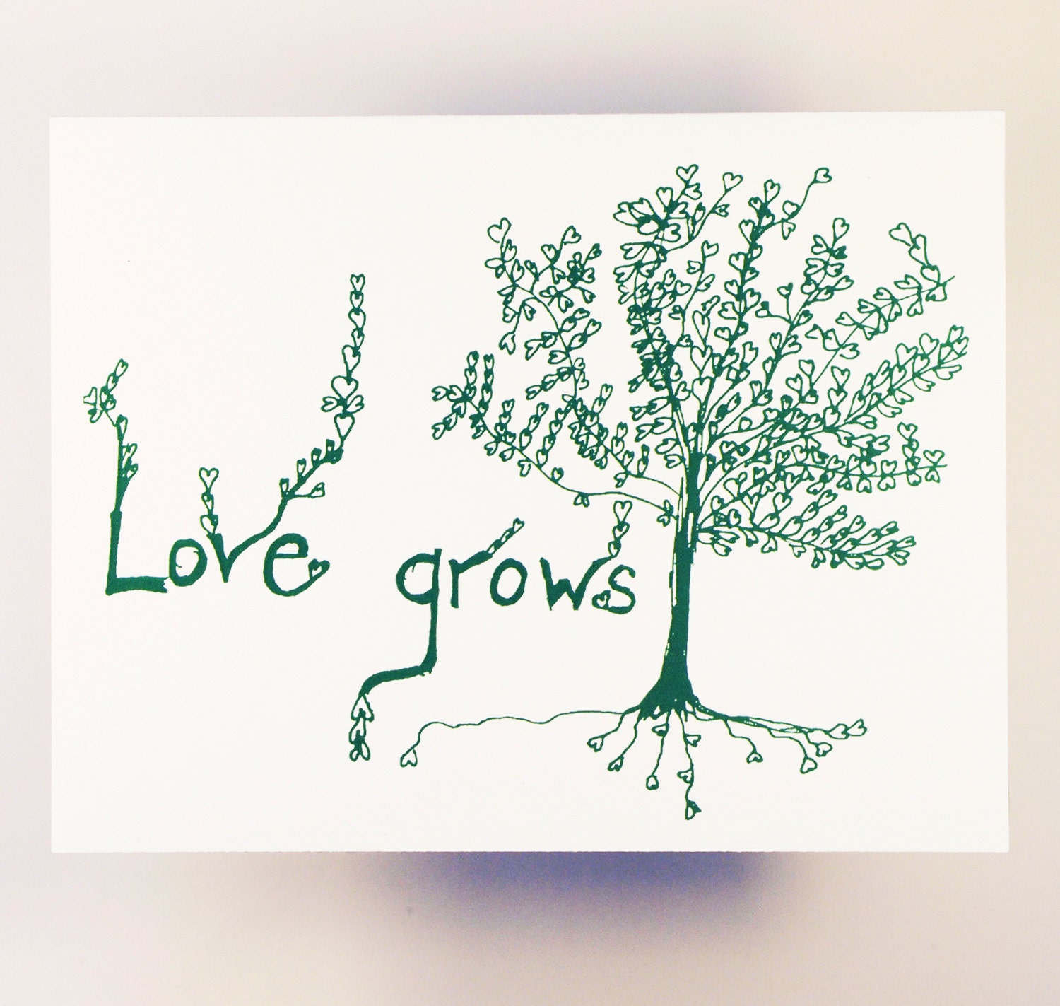 Love Grows mother's day card, anniversary wedding baby shower eco friendly greeting notecard