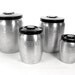 Vintage Kitchen Canister Set / Aluminum 1940s Kitchen Decor / Art Deco Mid Century