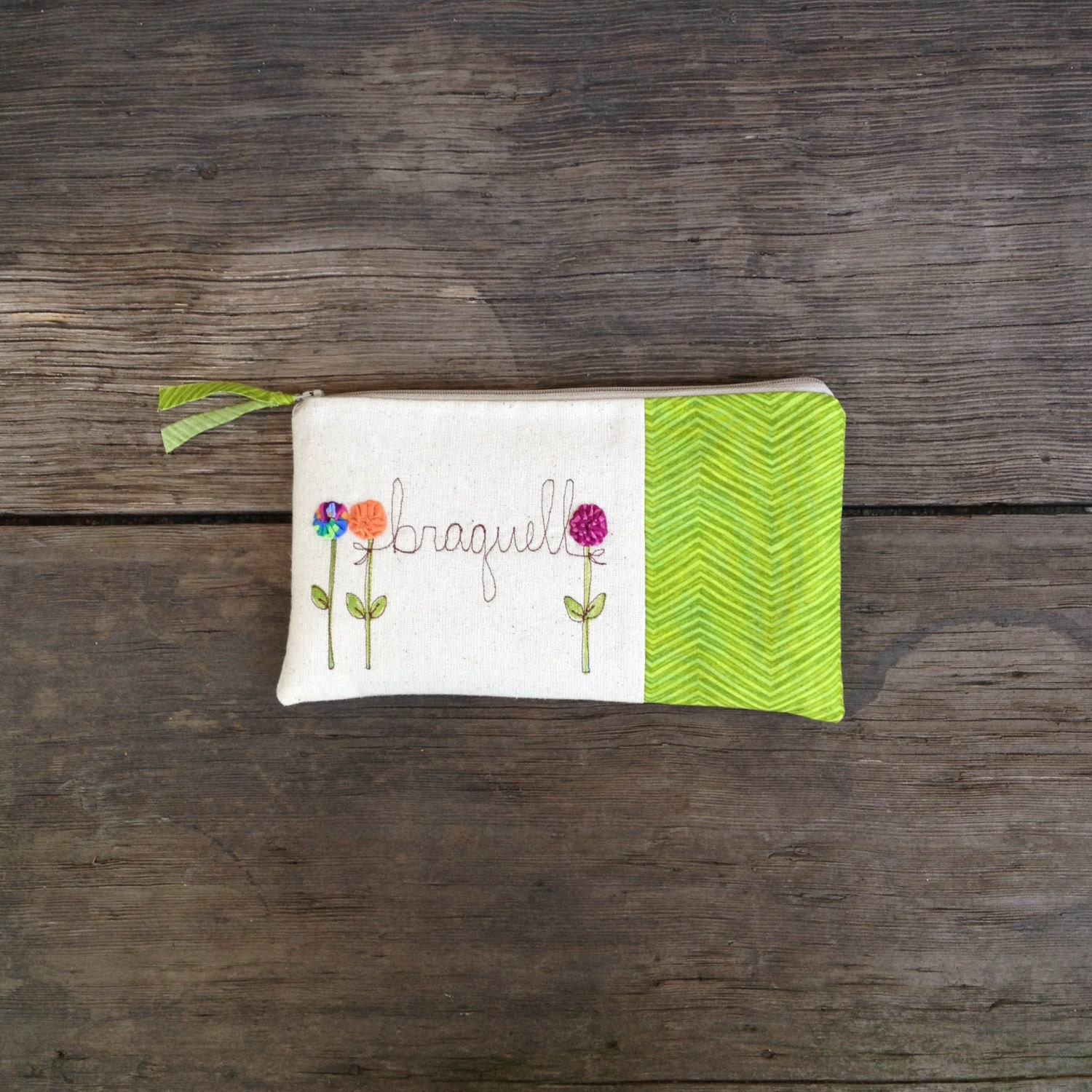 chevron clutch purse, chartreuse green, bright colored handbag, personalized gift, summer accessory,  MADE TO ORDER by mamableudesigns