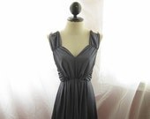 Nostalgia Gray Sweetheart silver Chain Grecian Goddess Elegant Ruched Spartan Starry Luxe Posh Voyage Club Party Dress