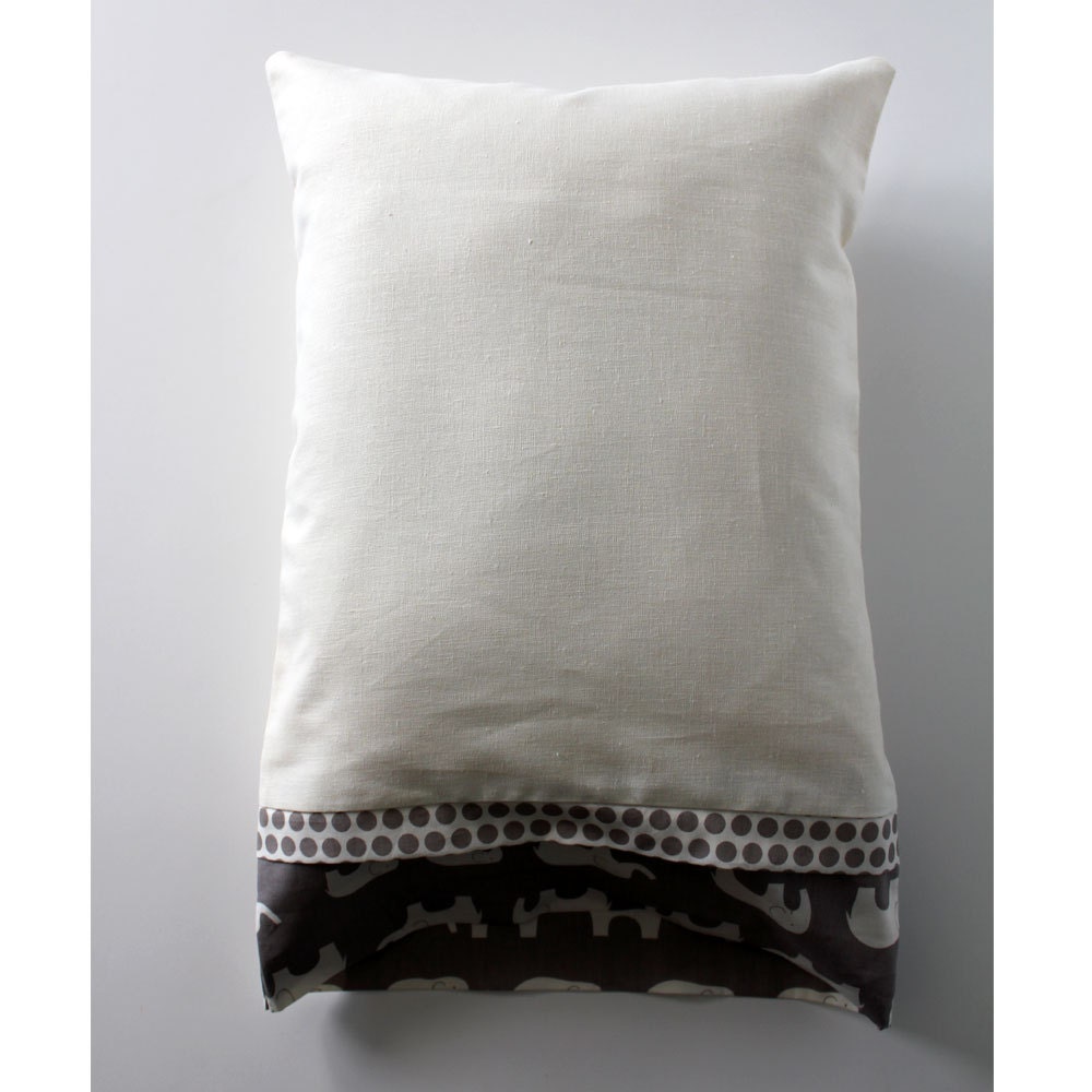 Wool filled toddler pillow with organic pillow case