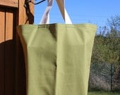 NEW Sage Green, Canvas Reusable Shopping Bag, Tote. Go Green.