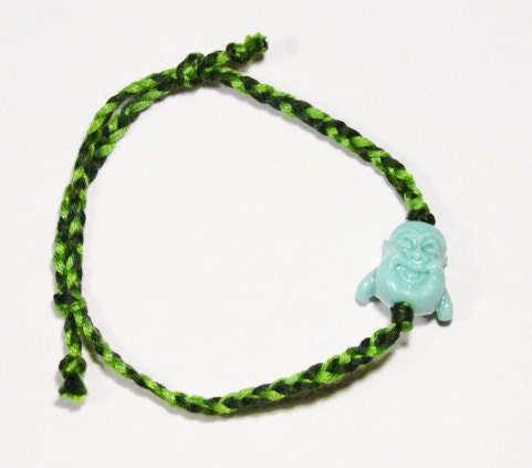 Laughing Buddha Bracelet ( Teal / Multi-Green )