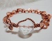 Crystal and Twisted Copper Link Bracelet