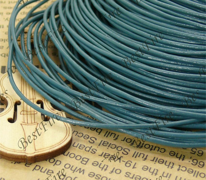 12ft of 1.5mm Dark Teal Blue Chocolate Leather Cord String Thread,hide rope findings,Leather,Bracelet findings