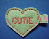 Valentine Felt Hair Clip Clippie - Cutie Heart  - For Infant Toddler Girl