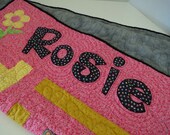 Personalized Quilt for Baby, Toddler or Child with Appliqued Letters Spelling Name