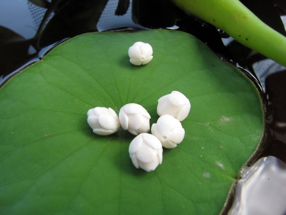 Eternity Lotus Bud Beads Jewelry Supplies 2pcs