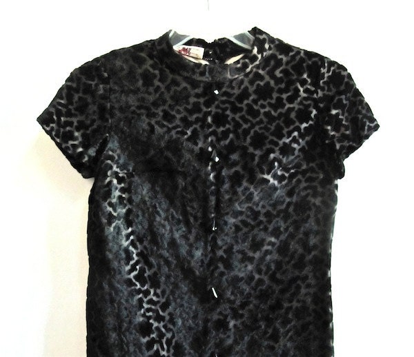 Black Burn Out Velvet Dress RK Originals