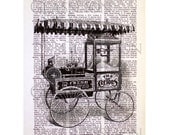 Popcorn & Nuts Cart on an Antique Book Page