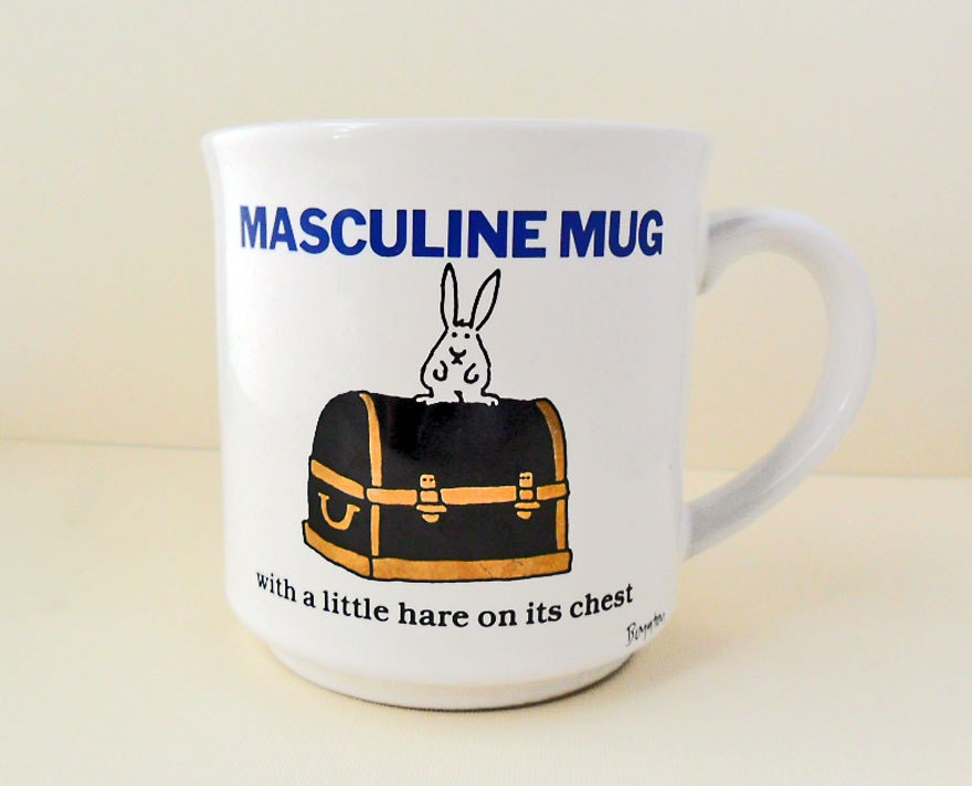 Masculine Mug with a Little Hare on it's Chest Sandra Boynton Mug Cute Rabbit
