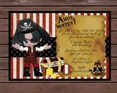 10 Personalized Pirate Themed Birthday Invitations