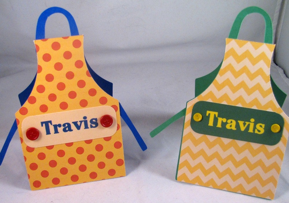 Apron Style Personalized Placecards /Food Label Placards
