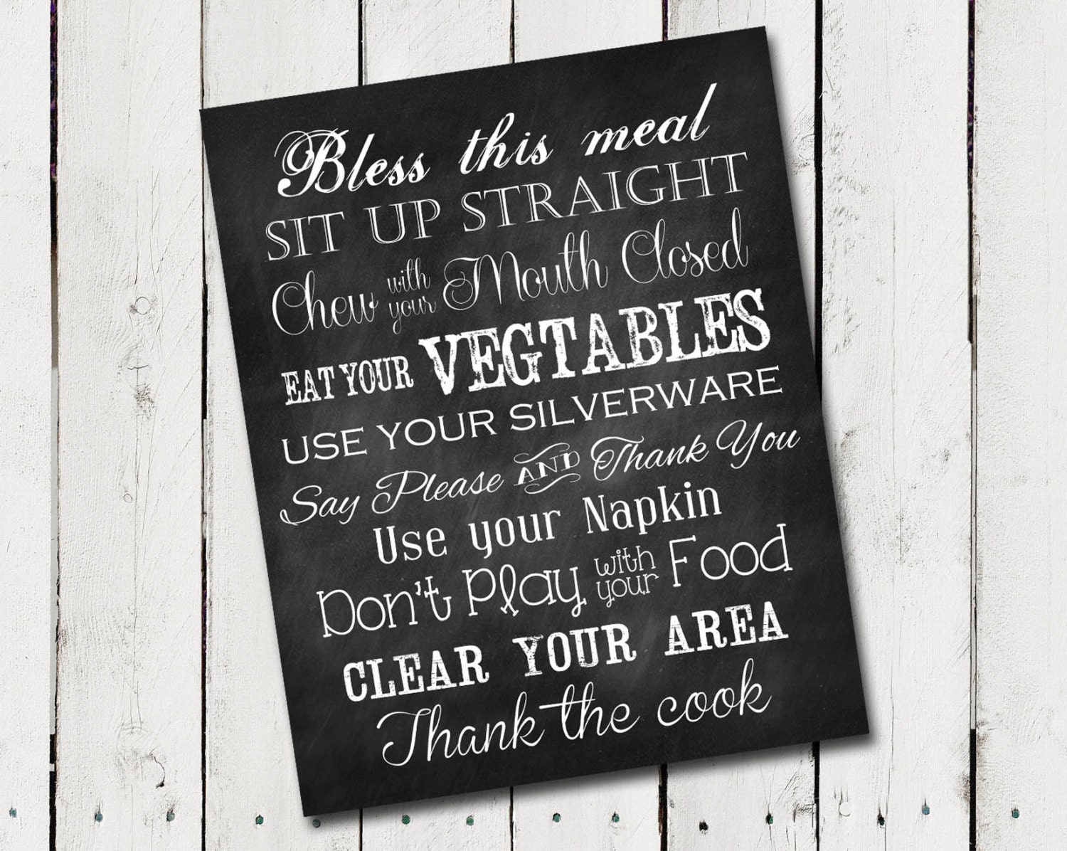 items-similar-to-dinner-table-rules-subway-art-printable-instant