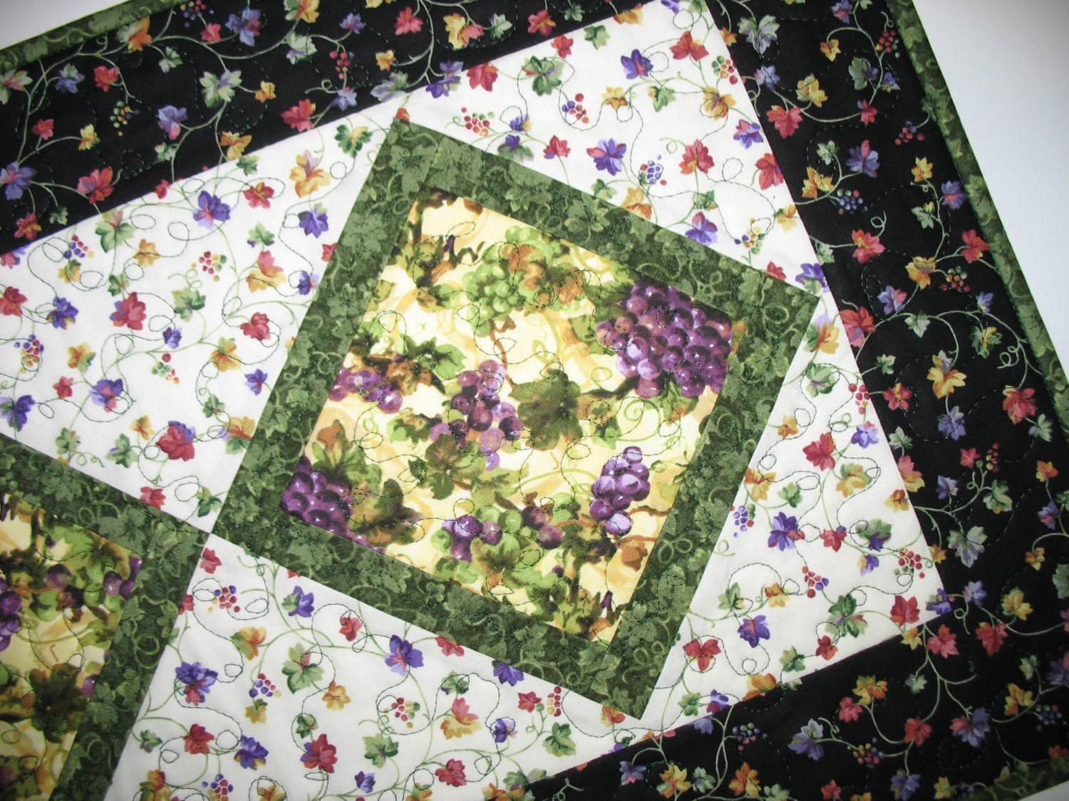 Grapes Table Runner Quilted fabric from Red Rooster and South Sea Imports