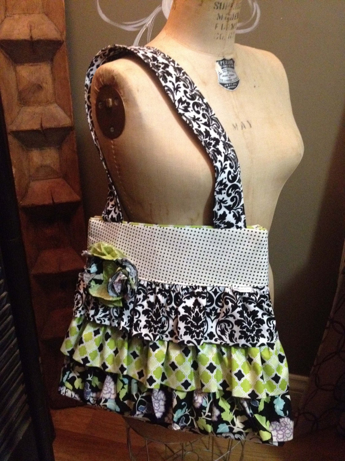 Ruffled Diaper Bag/Handbag Large Boy or Girl