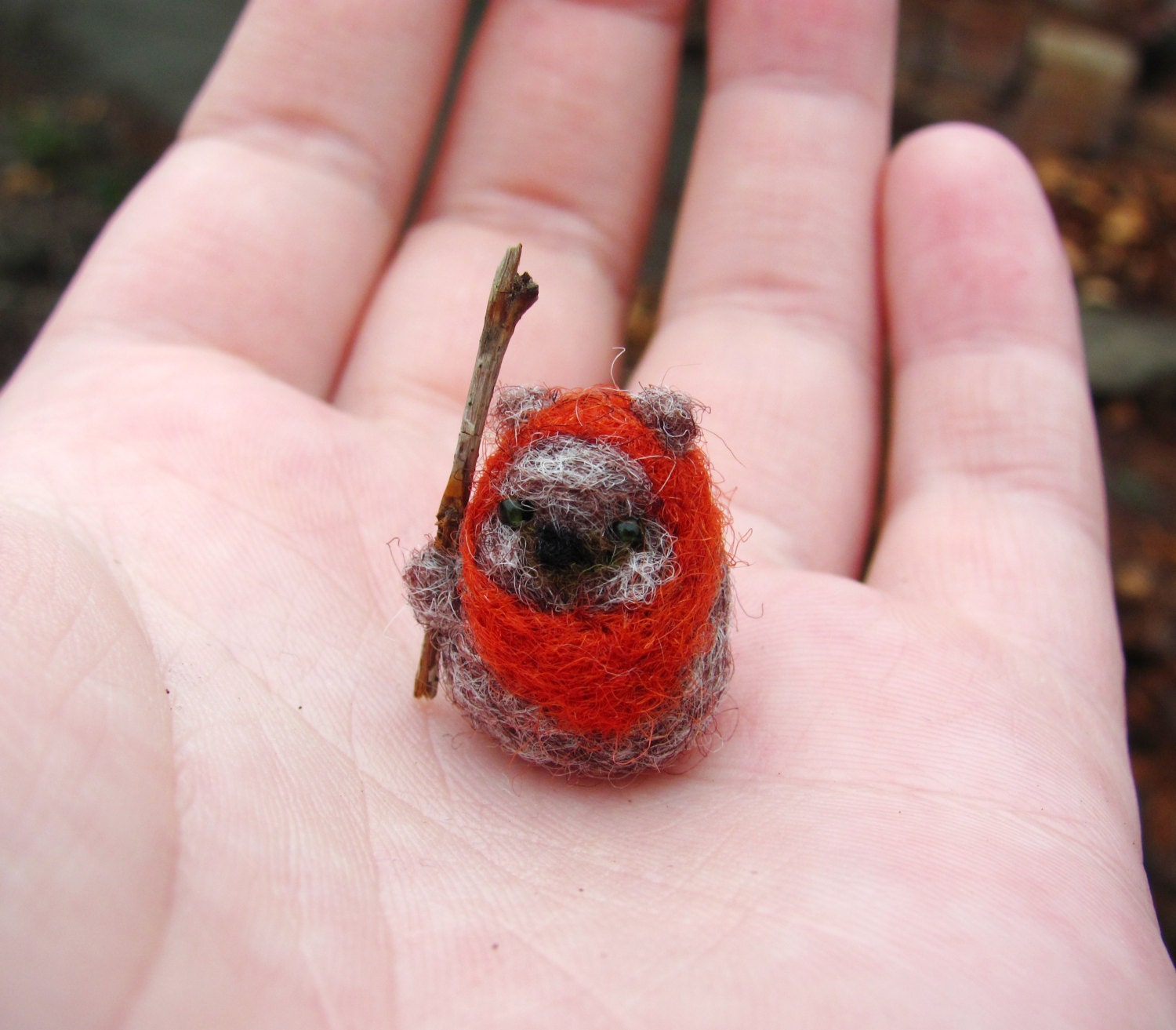 Ewok needle felted miniature