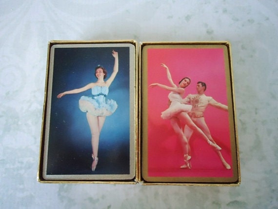 Double Deck of Playing Cards - Vintage Ballerina Playing Cards - Congress 606 Deck of Cards