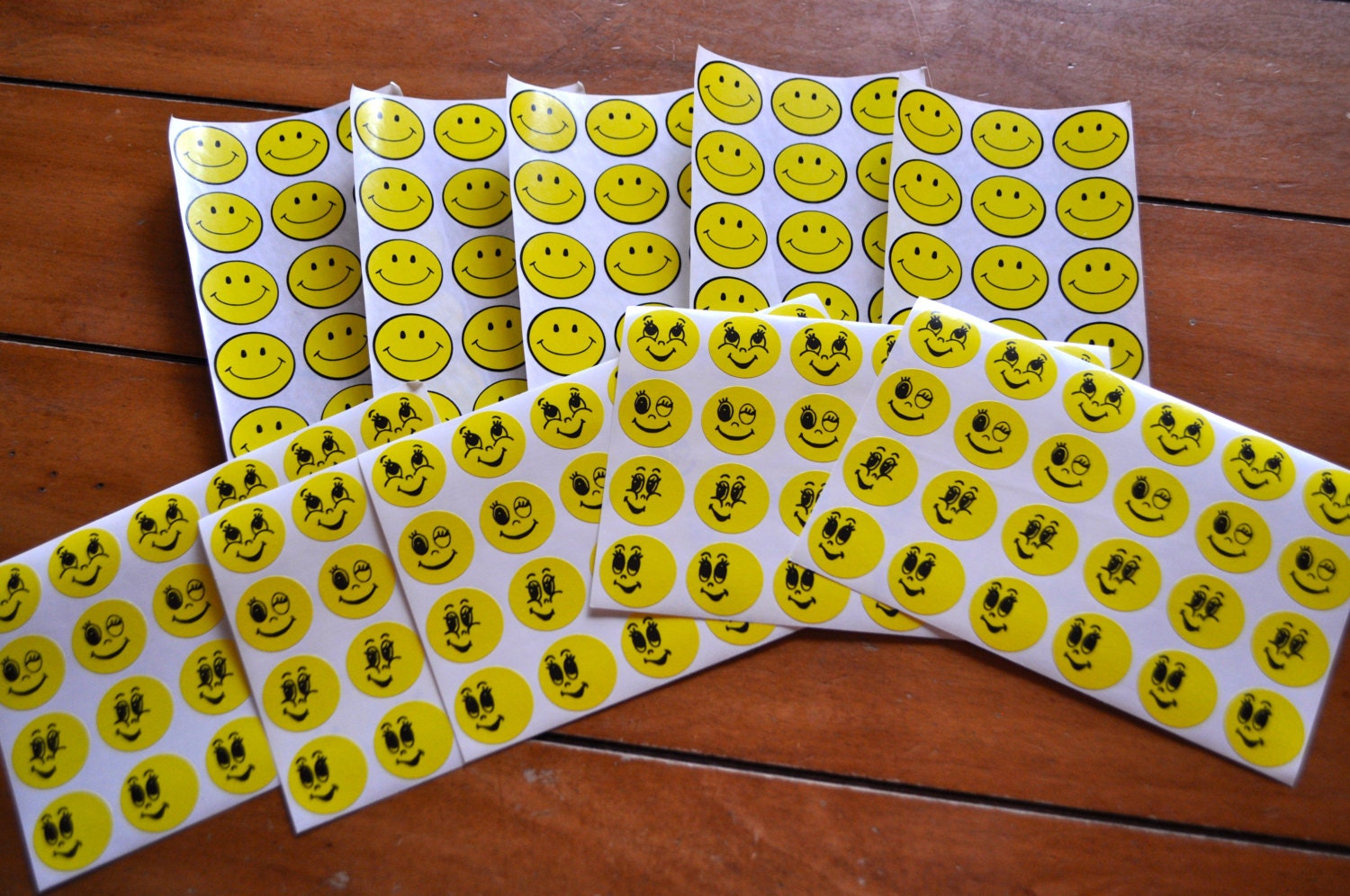 10 sheets Vintage Smiley Face Stickers 80s 70s 60s Have a Nice Day 210 stickers