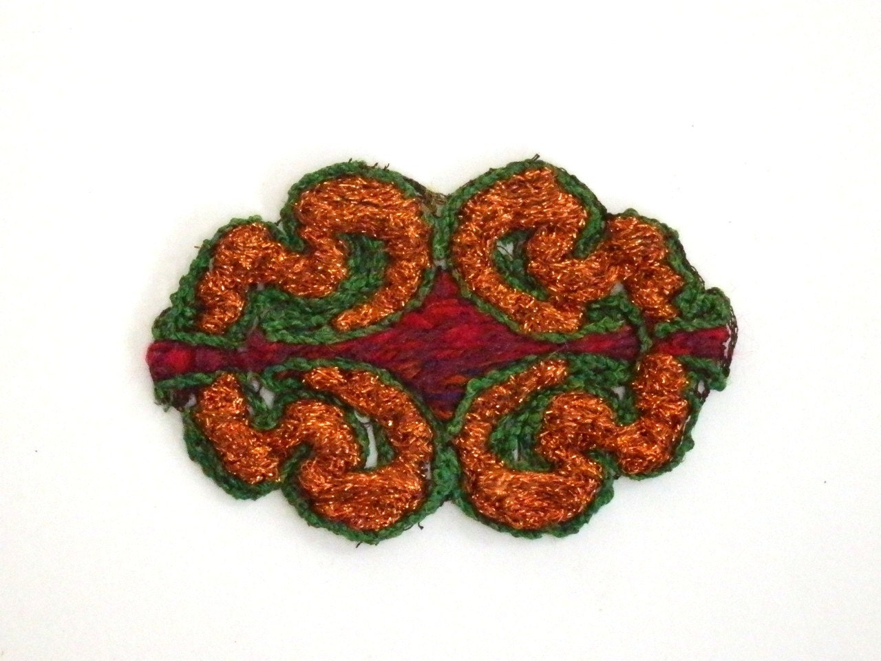 Embroidered Patch Metalic Copper Burgundy Green Lace Tagt Team 123 cc loh ostat socal etsy guild tenx tt cccoe sos steam team madcap lb