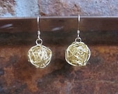 Fun and Elegant Gold Wire Ball Earring